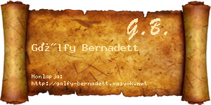 Gálfy Bernadett névjegykártya