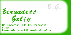 bernadett galfy business card